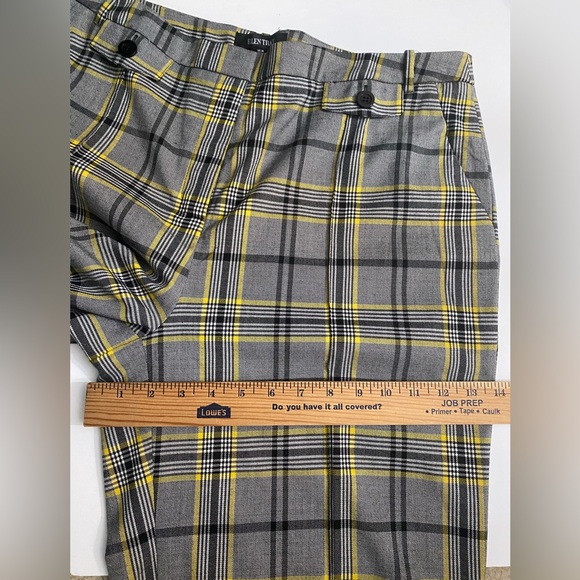 Ellen Tracy Ankle Dress Pants Wide Leg Womens Size 14 Pockets Plaid Gray - Picture 7 of 15